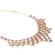 Plated 18KT Yellow Gold 42.00cts Amethyst Necklace