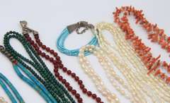 Group Lot of Multi Colored Necklaces and Bracelet
