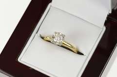 14K Yellow Gold 0.48 Ct G/VS1 1940's Diamond Engagement Ring