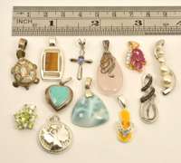 !2 Diverese Sterling and Stone Pendants