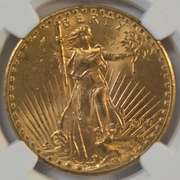 Blazing near Gem BU 1927 St. Gaudens $20 Gold. NGC MS64