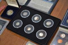Lot Of Collectible Coins And Displays.