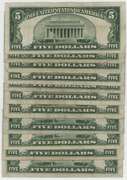 Lot of 11 Series of 1928 Small Size $5 Red Seal Notes