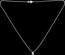 Rich 18kt White Gold Necklace With Pear Shaped Diamond Pendant