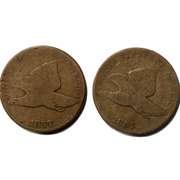 2 1857 Flying Eagle Cents