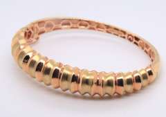 Wonderful 18kt Two Tone Gold Cuff Bangle