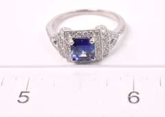 Stunning Sapphire & Diamond Ring, Platinum