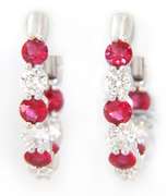 Majestic New 1.63ctw Ruby and Diamond inside out Hoop Earrings