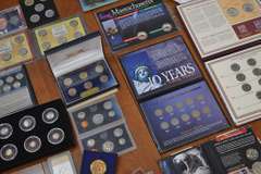 Lot Of Collectible Coins And Displays.