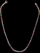 Colorful 18kt Yellow Gold Necklace Complete With Multiple Gemstones