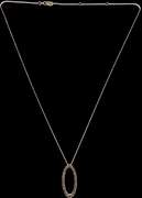 Fancy 18kt Yellow Gold necklace with Elongated Oval Diamond Pendant