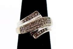Contemporary 10k White Gold Channel Set Diamond Ring