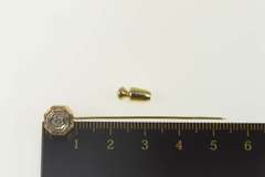 14K Yellow Gold Art Deco Diamond Ornate Etched Squared Stick Pin