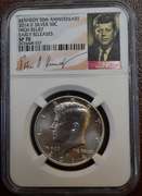 2014-D Kennedy Half Dollar Silver High Relief 50th Anniversary NGC SP70 JFK Holder.