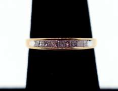 Elegant 10k Gold Channel Set Diamond Ring