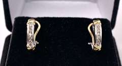 Incredible Approx. 0.28CTW Diamond Earrings in 14K Two-Tone Gold