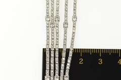 18K White Gold 9.10 Ctw Layered Diamond Five Tiered Tennis Bracelet