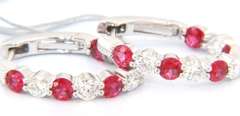 Majestic New 1.63ctw Ruby and Diamond inside out Hoop Earrings