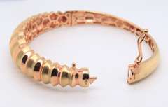 Wonderful 18kt Two Tone Gold Cuff Bangle
