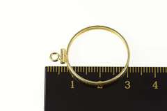 14K Yellow Gold 10 Peso Mexican Holder Grooved Bezel Charm/Pendant