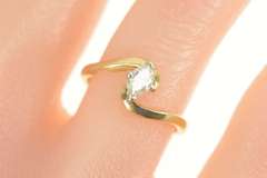 14K Yellow Gold 0.38 Ct Marquise Diamond Solitaire Engagement Ring