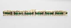 Simple Elegance in an Emerald and Diamond 14K  Bracelet