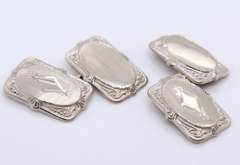 Art Deco Vintage Retro White Gold Cufflinks