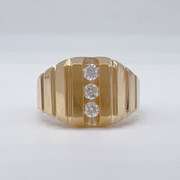 Men's 14kt Yellow Gold & Diamond Band Ring
