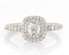 Tiffany & Co Cushion Diamond Solesto Double Frame Engagement Ring