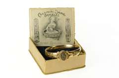 Gold Filled Victorian JL Monogram Ornate Photo Locket Bracelet