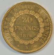 Choice BU 1878-A France 20 Francs Gold 'Angel' piece