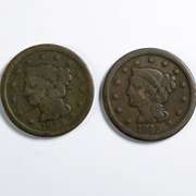 1844 & 1845 Large Cents