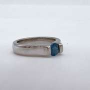 14kt White Gold & Blue Sapphire Ring