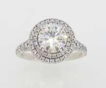GIA Certified Double Halo Diamond Engagement Ring