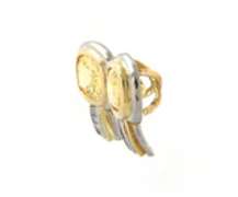 Eyecatching Yellow Sapphire and Baguette Diamond Earrings in 18kt