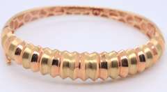 Wonderful 18kt Two Tone Gold Cuff Bangle