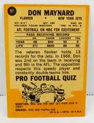 Don Maynard, Jets 1960's Topps Football Card