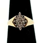 Delicate 10k Gold Diamond Cluster Ring