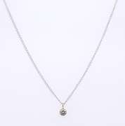 Elegant 14kt WG Round Diamond Bezel Set Necklace