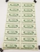(16) $20 1996 F United States Federal Reserve Note -STAR Uncut Sheet