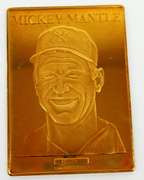 Mickey Mantle Solid Bronze Baseball Card Plaque w/COA