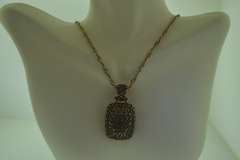 Mexican Sterling Silver Rope Chain And Filigree Pendant