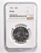 PF65 1951 Franklin Half Dollar - Graded NGC