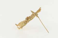 14K Yellow Gold 1960s Dapper Hat Poodle Ruby Sapphire Pin/Brooch