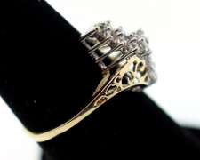 Flowing Diamond Cluster 10k Gold Ring