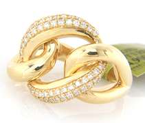 Brand new Yellow Gold Pave Diamond open Link Style Ring