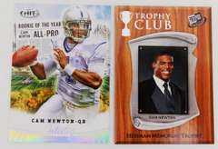 2 Cam Newton Football Cards, Rookie & Heisman
