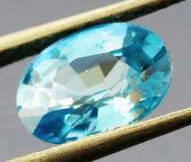 Glittering .89ct diamond luster blue Zircon