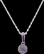 Lovely 18kt White Gold Necklace With Circular Diamond Pendant
