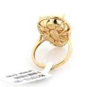 Majestic Yellow Gold Pear Opal and Diamond Ring